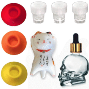 Travel Friendly Empty glass Dropper Bottle for Calligraphyt Ink Ceramic Pen Rest and a Set of 3 Ink Wells for Dip Pens for Oblique Calligraphy Pen, Glass Dip Pen, Fountain Pen