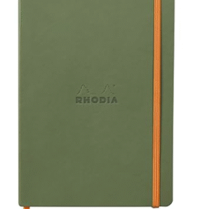Rhodia 117440C - Sage Soft Notebook - A5 - Dotted Dot - 160 pages - Ivory Clairefontaine Paper 90 g/m - Bookmark, Elastic Closure - Faux Leather Cover - Rhodiarama Collection